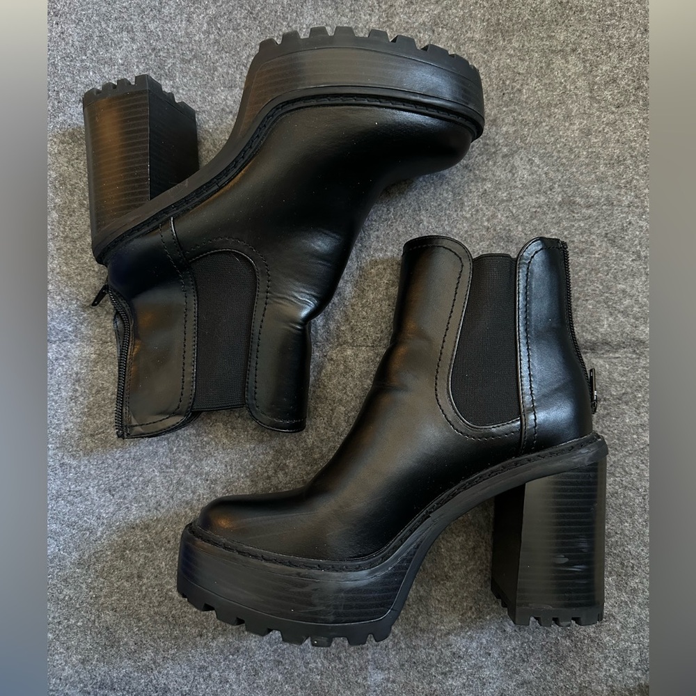 Madden Girl Black Heeled Ankle Boots